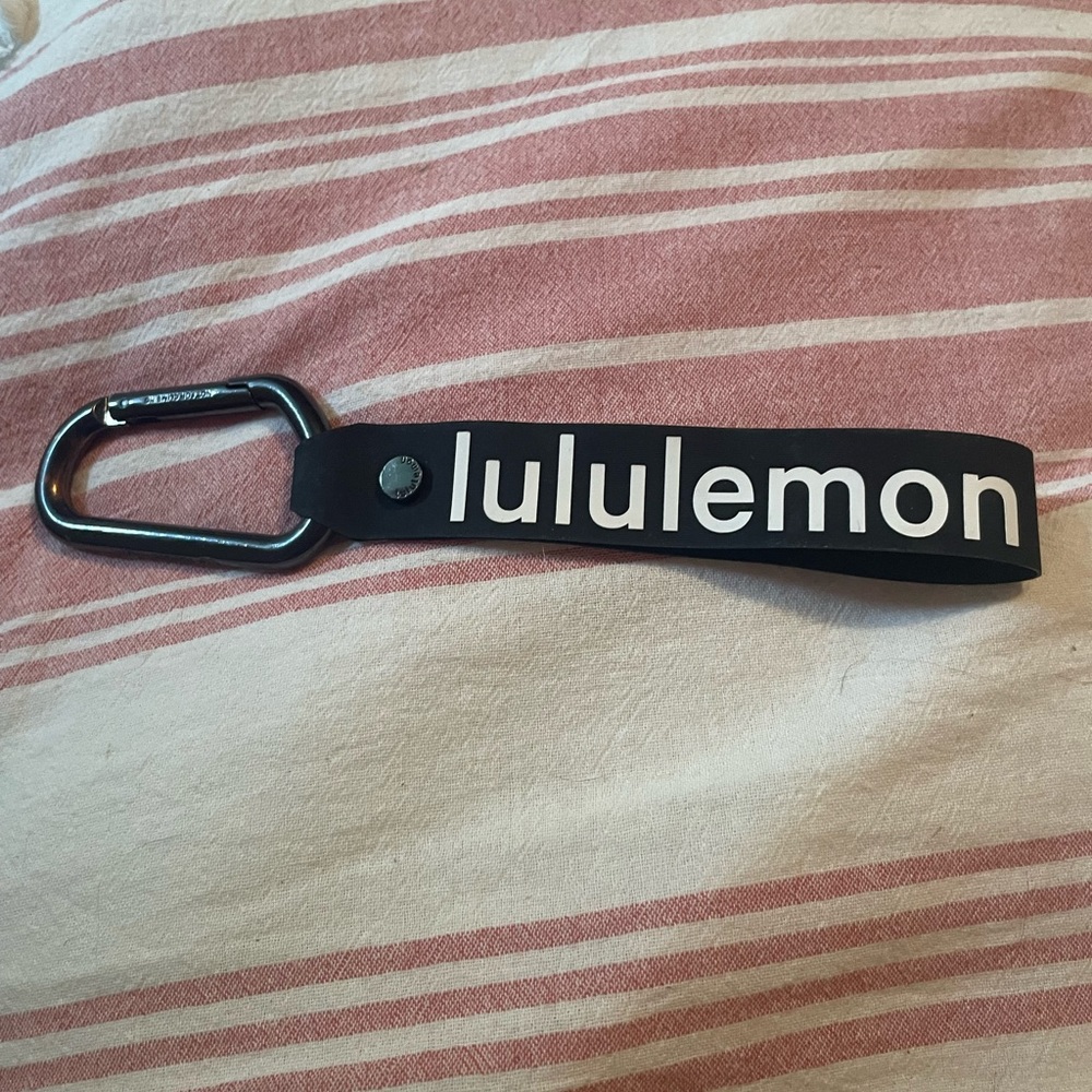 black and white lululemon keychain